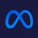 The Meta logo a blue infinity symbol on a dark navy background.