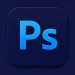A sleek and professional logo representing Adobe Photoshop, featuring the iconic "Ps" initials in vibrant blue on a dark blue background.